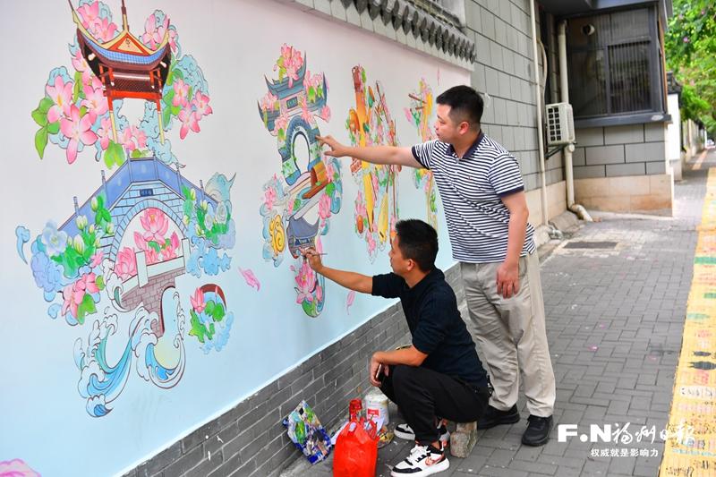 彩绘墙溯源茶亭记忆 彩绘墙溯源茶亭记忆