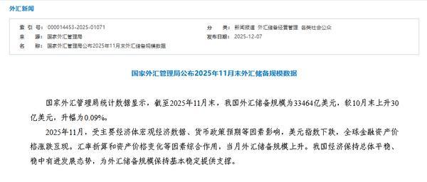 
儿研所医院黄牛号贩子票贩子代网上预约代挂号电话国家外汇管理局：截至11月末我国外汇储备规模为33464亿美元