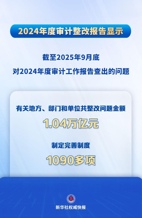 整改金额超1万亿元！2024年度审计整改报告出炉