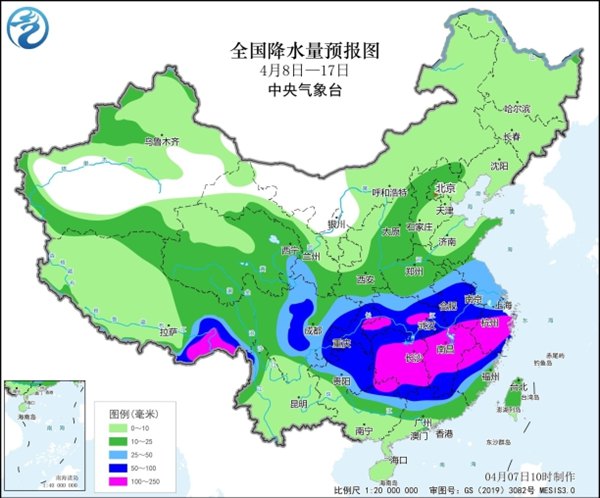 未来十天南方地区多降雨和强对流天气
