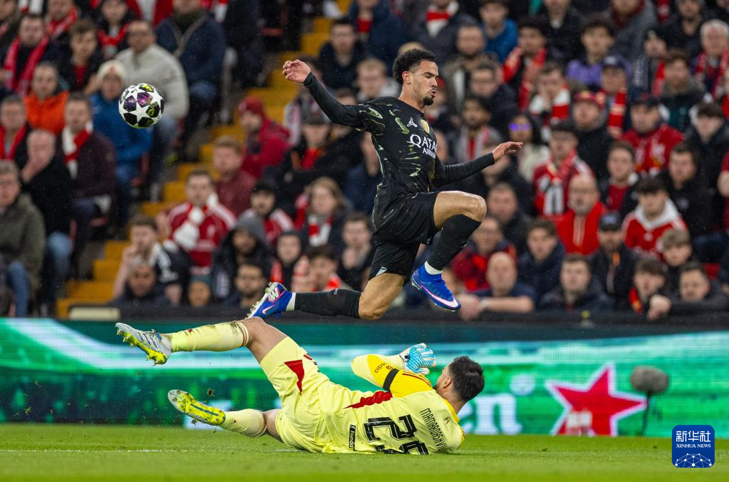 欧冠：巴黎圣日耳曼胜利物浦 晋级四强