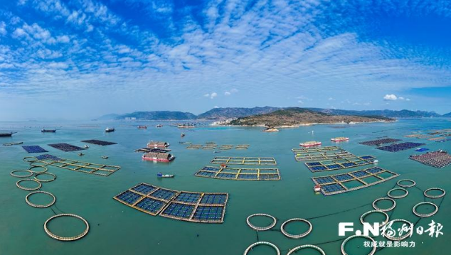 连江定海湾是&ldquo;百台万吨&rdquo;深远海养殖工程试验田。记者 包华 摄