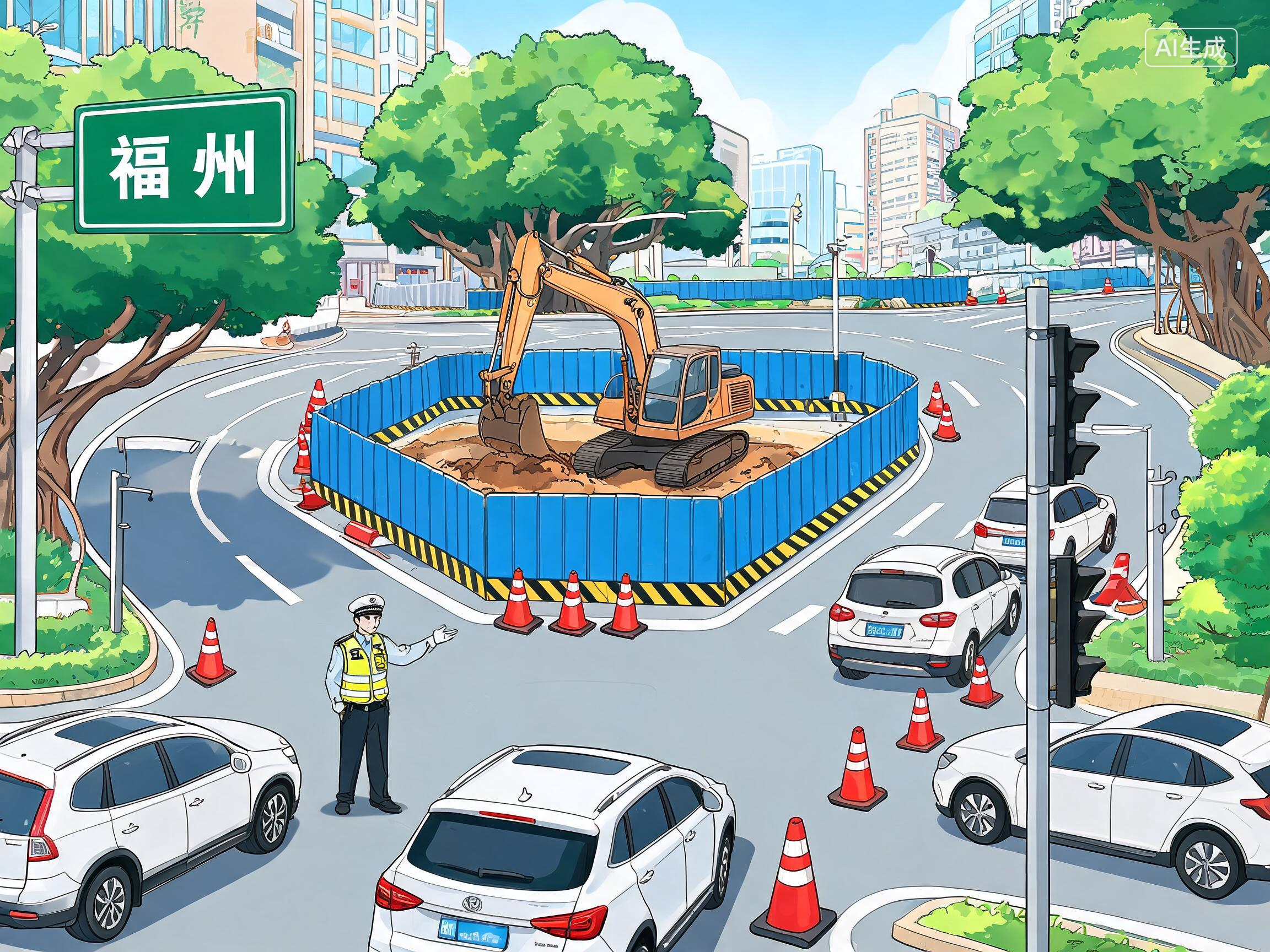 因地下管网改造施工 周日起福州多条道路管制