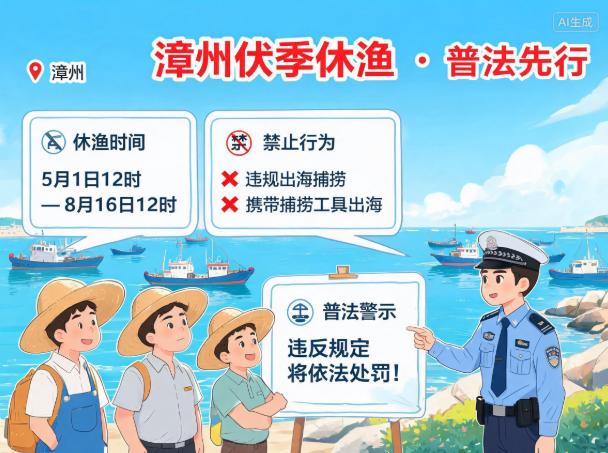 伏季休渔已启动 漳州海警普法不放松
