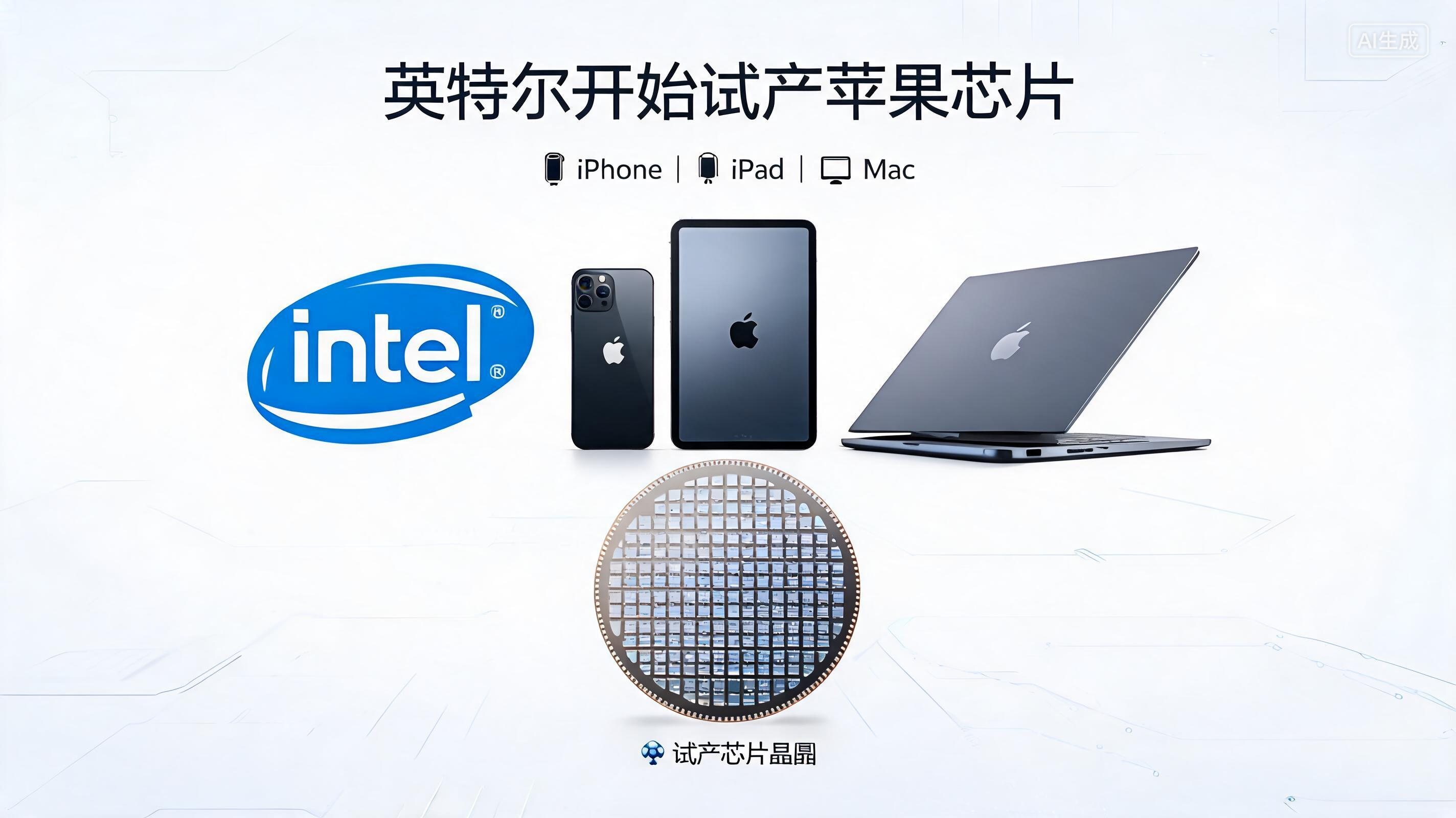 英特尔开始试产苹果iPhone/iPad/Mac芯片