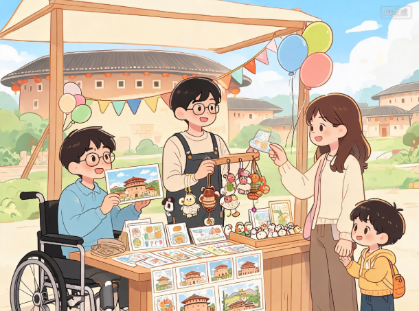 漳州残疾人文创义卖 点亮“闽超”赛场