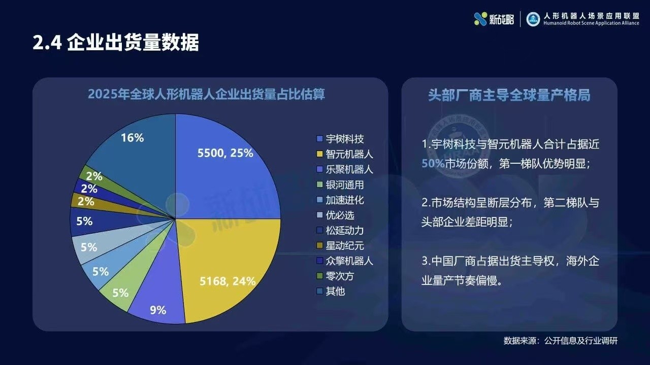 2025人形机器人行业报告：宇树出货量与市场占比双第一