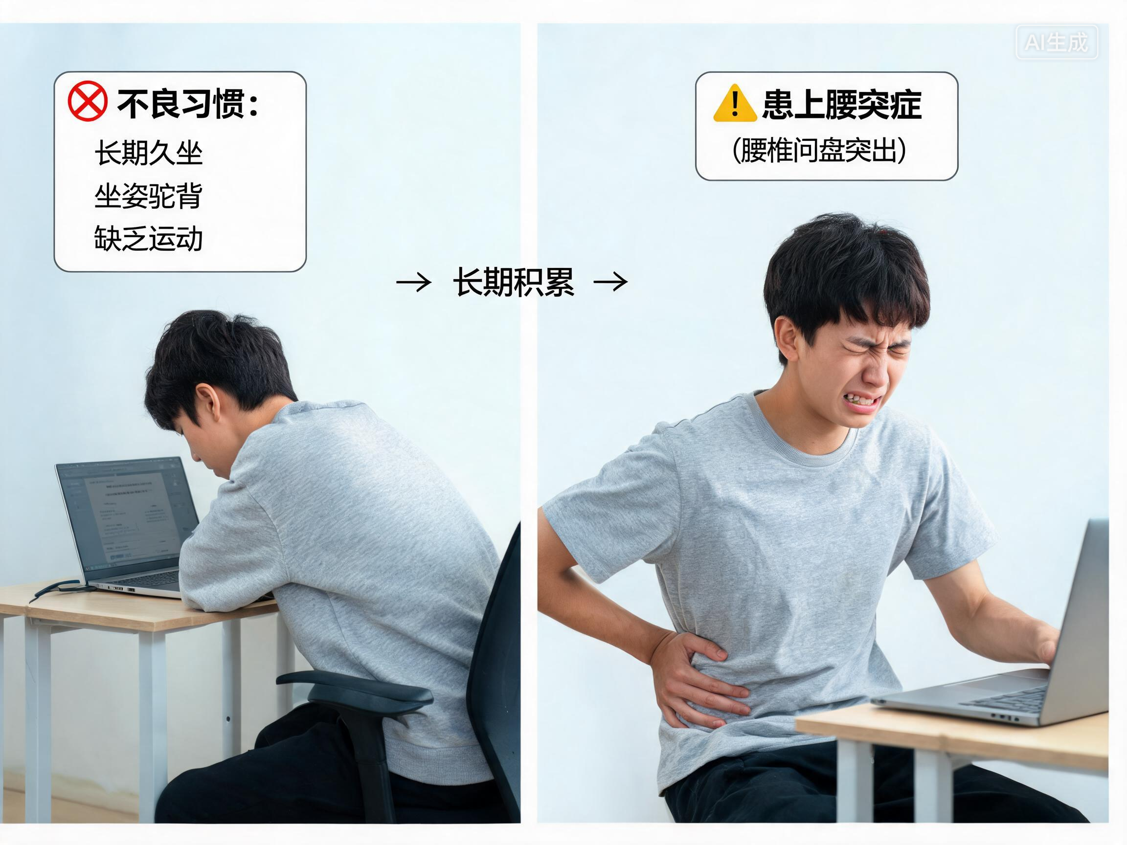 两名青少年患上腰突症 医生：与长期久坐、缺乏运动、坐姿不良等有关