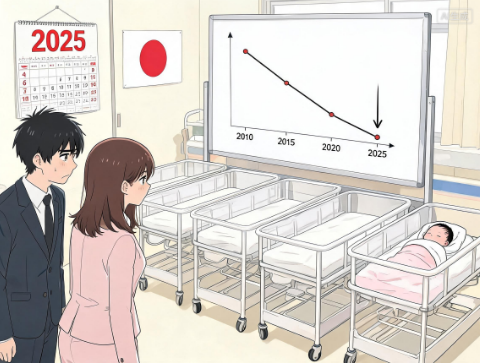 日本2025年国内本国新生儿数量及总和生育率均创新低
