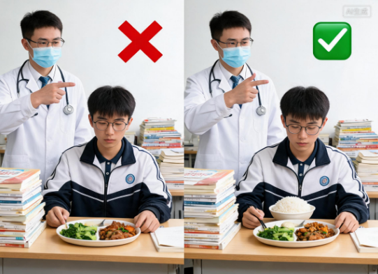 医生辟谣“高考前不吃主食不犯困”：正常吃、不加餐、不尝新