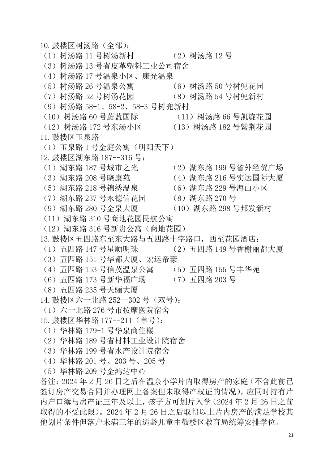 2026年福州鼓楼区小学划片范围公布